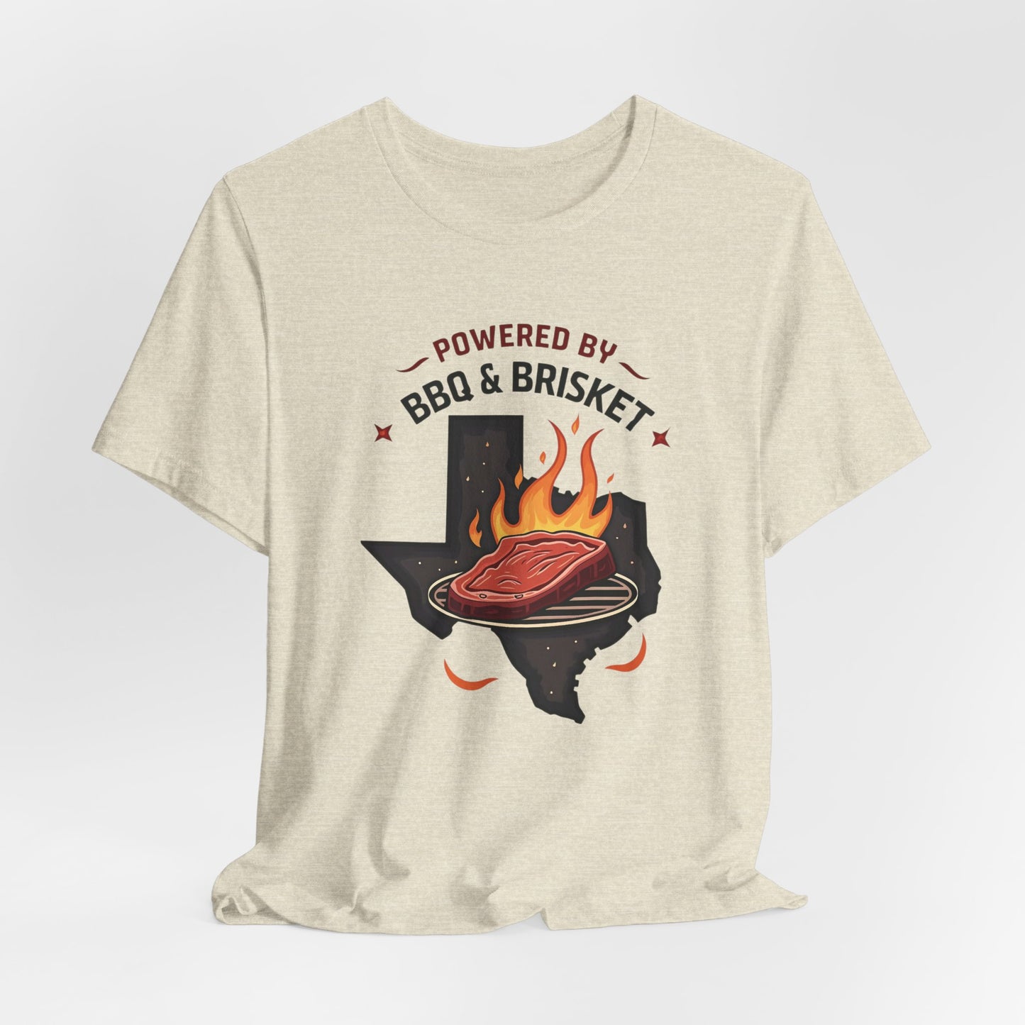 Texas - Powered by BBQ and Brisket T-Shirt II | Lone Star Foodie Tee