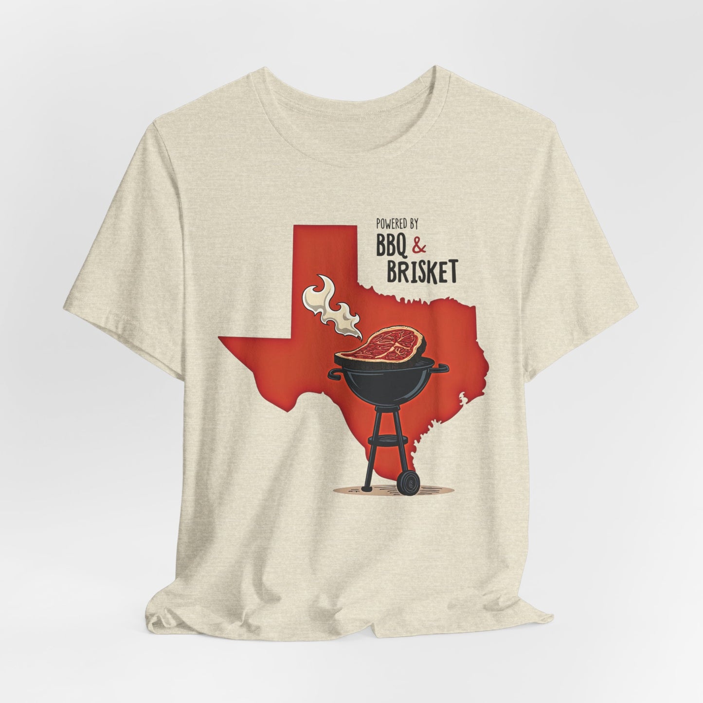 Texas - Powered by BBQ and Brisket T-Shirt III | Lone Star Foodie Tee