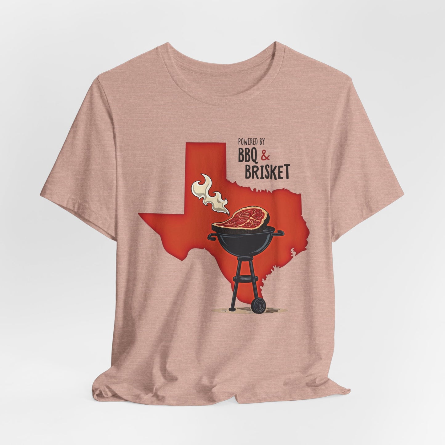 Texas - Powered by BBQ and Brisket T-Shirt III | Lone Star Foodie Tee