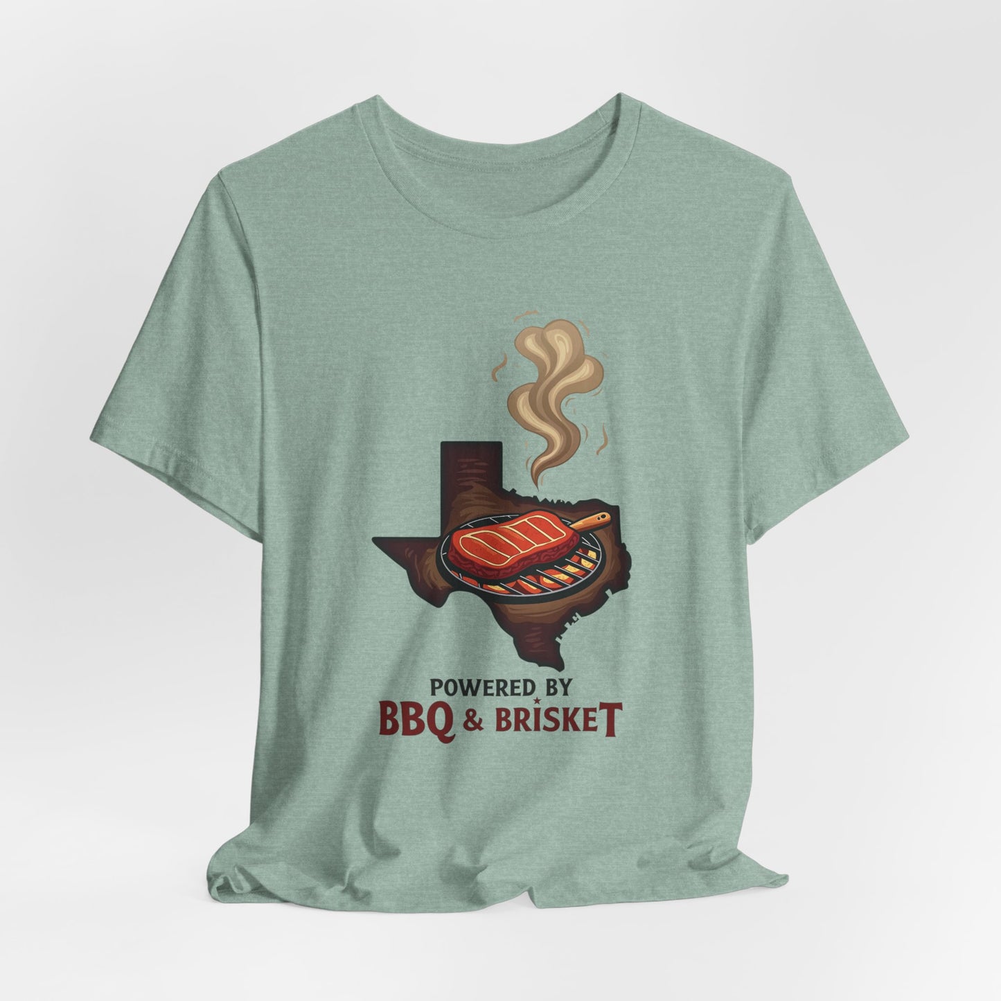 Texas - Powered by BBQ and Brisket T-Shirt | Lone Star Foodie Tee