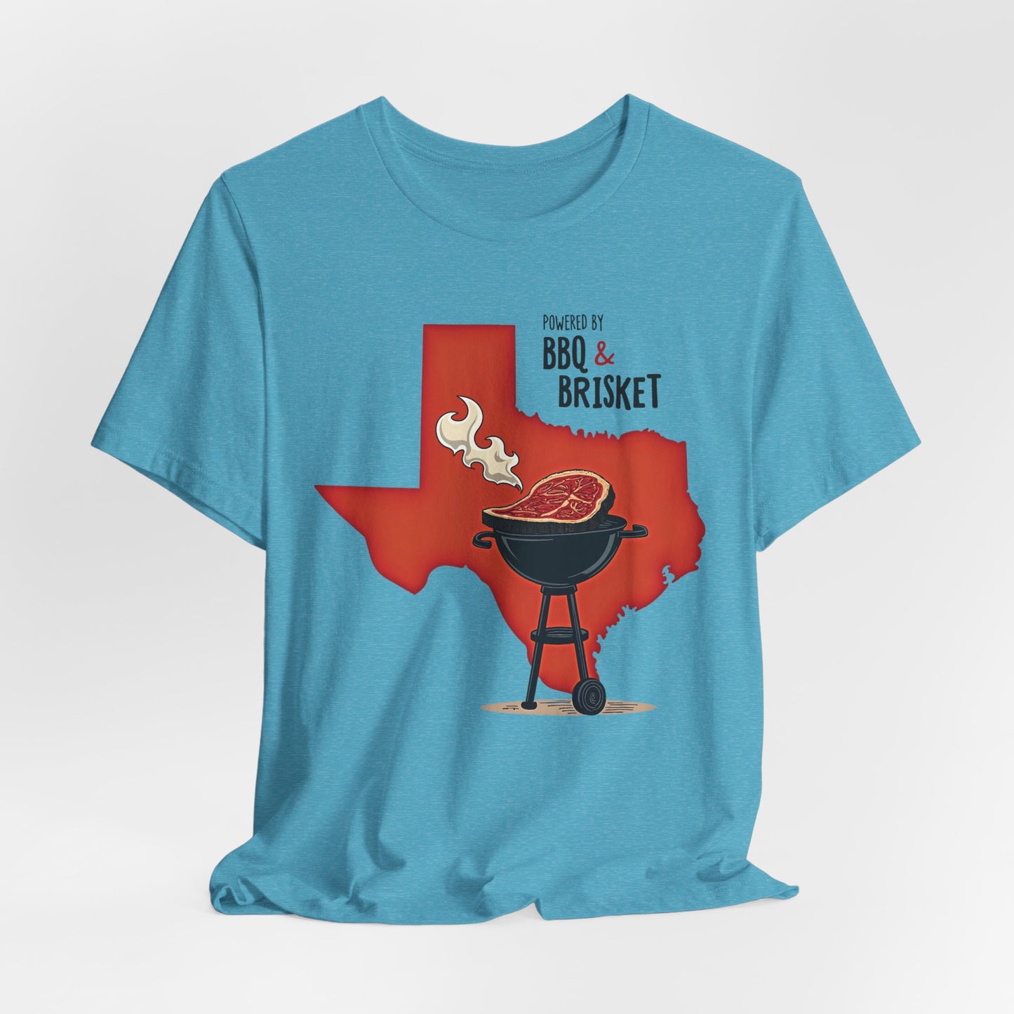 Texas - Powered by BBQ and Brisket T-Shirt III | Lone Star Foodie Tee