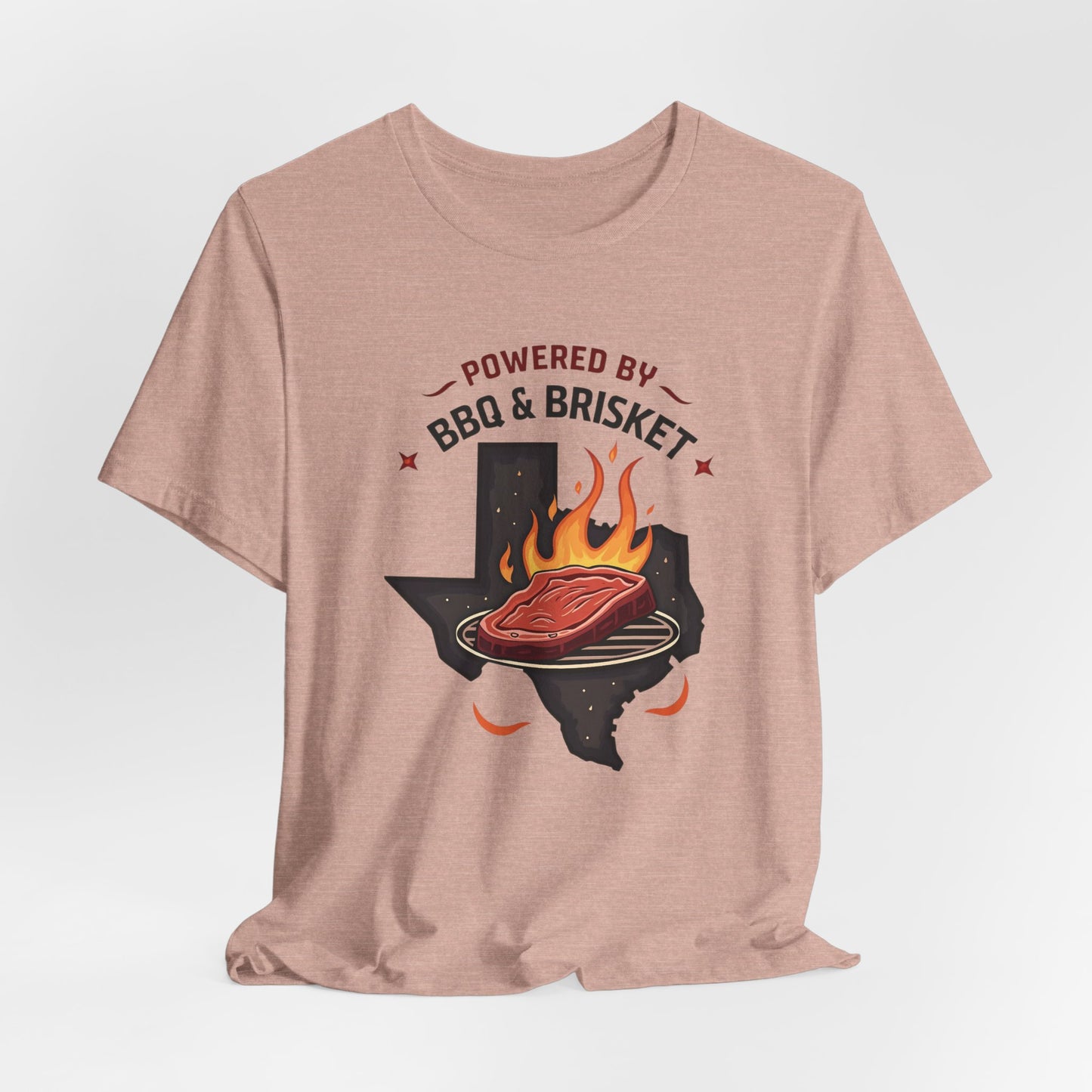 Texas - Powered by BBQ and Brisket T-Shirt II | Lone Star Foodie Tee