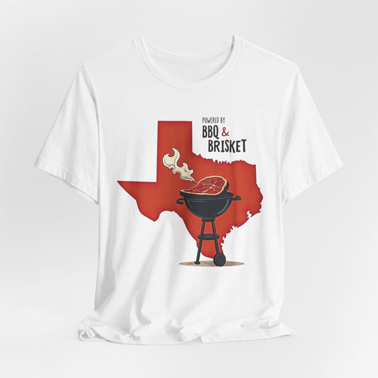 Texas - Powered by BBQ and Brisket T-Shirt III | Lone Star Foodie Tee