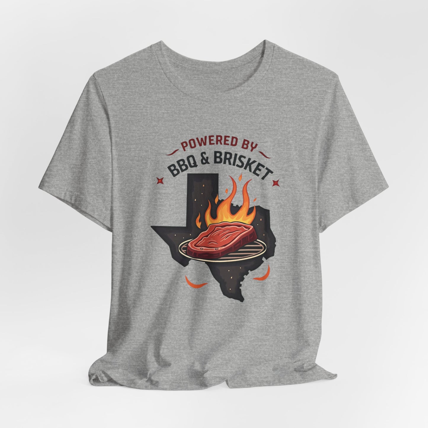 Texas - Powered by BBQ and Brisket T-Shirt II | Lone Star Foodie Tee