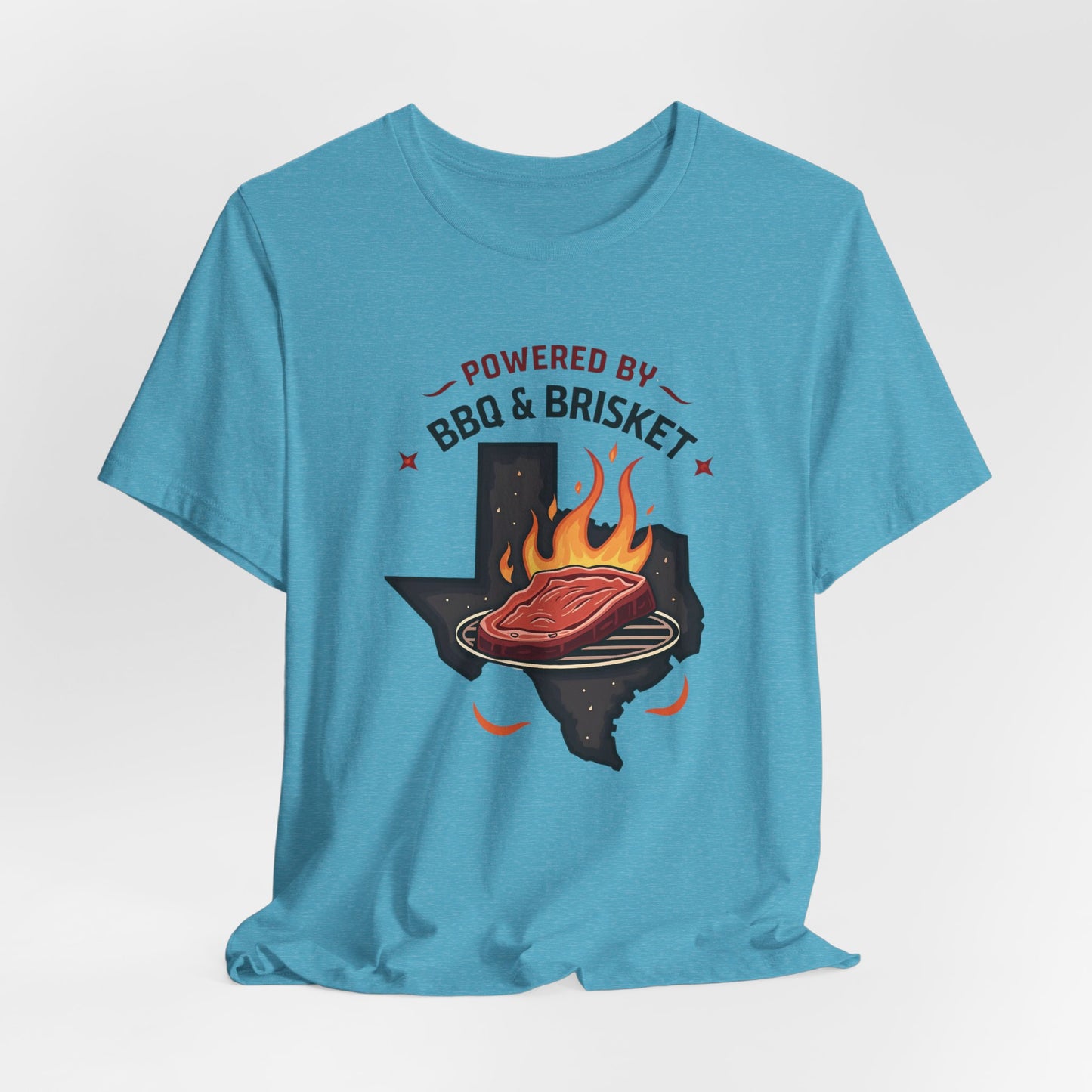 Texas - Powered by BBQ and Brisket T-Shirt II | Lone Star Foodie Tee