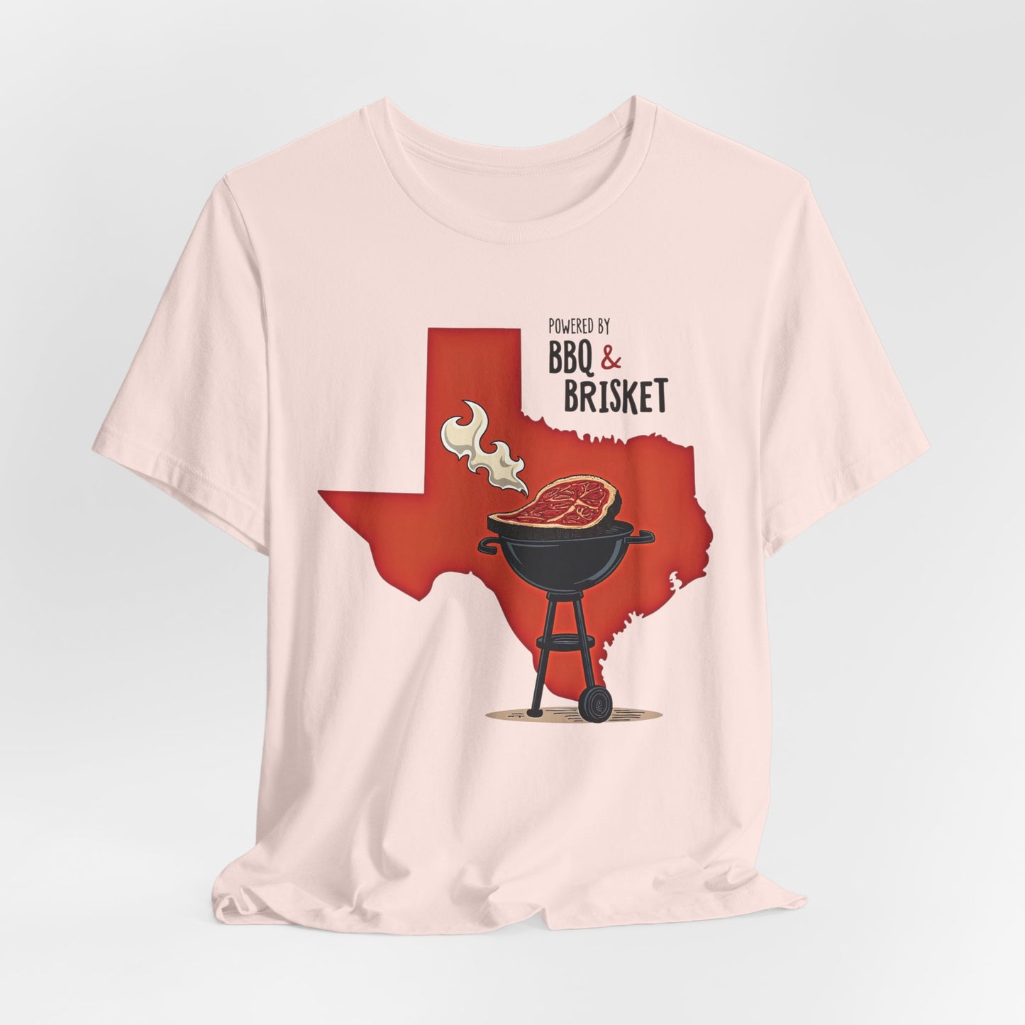 Texas - Powered by BBQ and Brisket T-Shirt III | Lone Star Foodie Tee