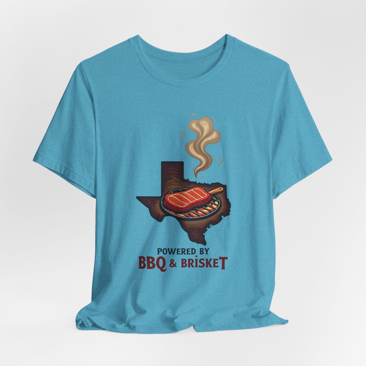 Texas - Powered by BBQ and Brisket T-Shirt | Lone Star Foodie Tee